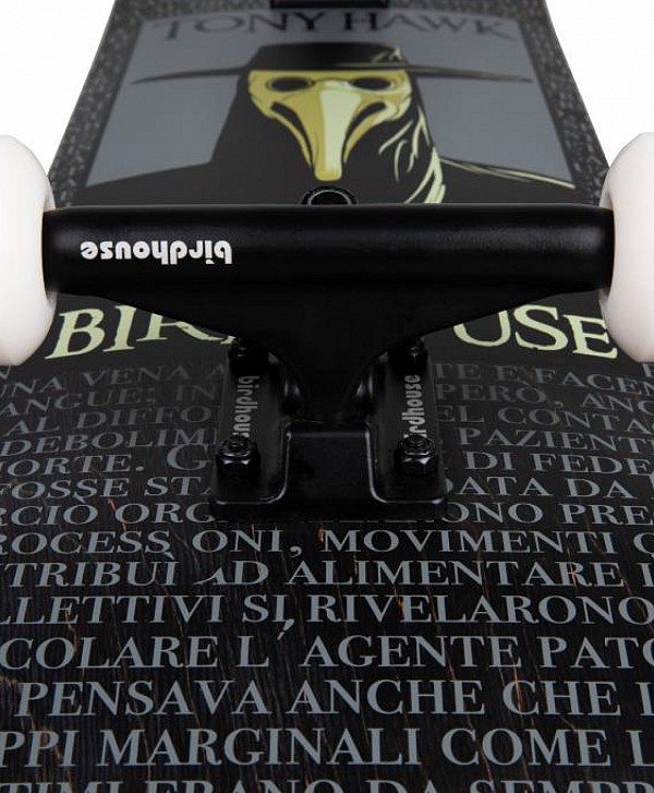 BIRDHOUSE HAWK PLAGUE DOCTOR STAGE 3 COMPLETE SKATEBOARD 8" BLACK