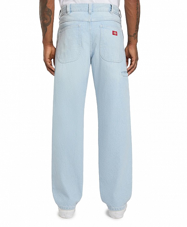 DICKIES 958 BAGGY TAPERED WORK DENIM PANTS FOG BLUE