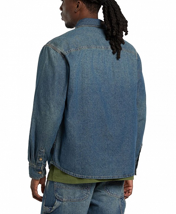 DICKIES LIGHTWEIGHT DENIM SHIRT KHAKI TINTED BLUE