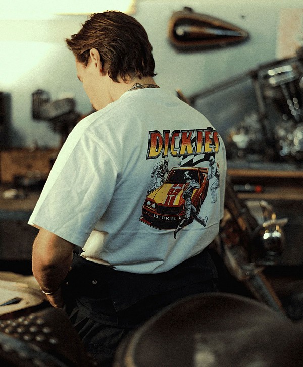 DICKIES X NASHPORT PIT CREW TEE WHITE