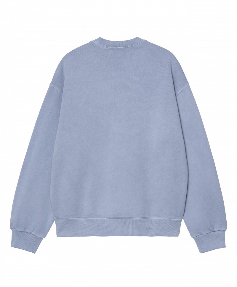 CARHARTT WIP NELSON CREW GENTLE BLUE GARMENT DYED