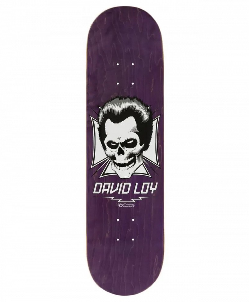 BIRDHOUSE LOY SKULL PRO SKATE DECK 8.38 PURPLE