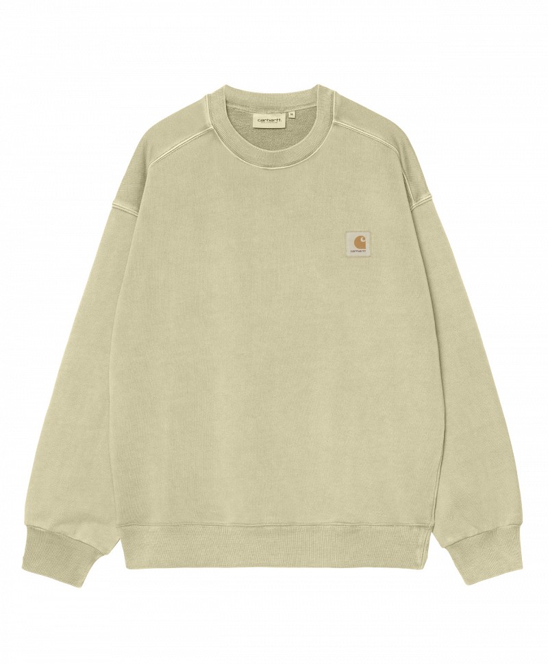 CARHARTT WIP NELSON CREW GENTLE GREEN GARMENT DYED