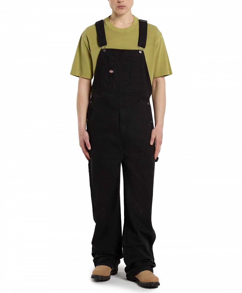 DICKIES LOOSE CANVAS BIB BLACK