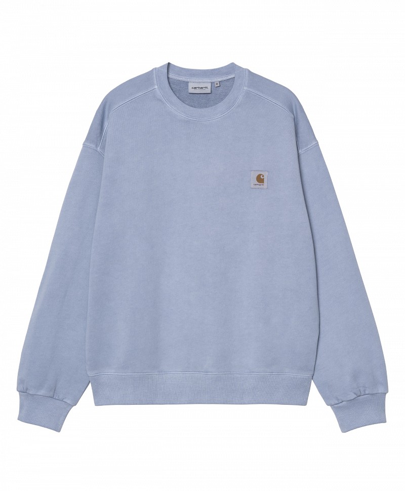 CARHARTT WIP NELSON CREW GENTLE BLUE GARMENT DYED