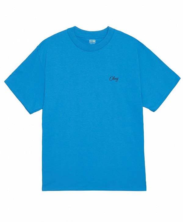 OBEY PAPER ROSE TEE AZURE BLUE