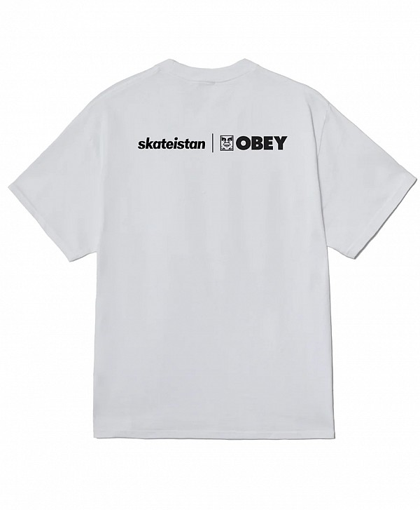 OBEY X SKATEISTAN PHOTO TEE WHITE
