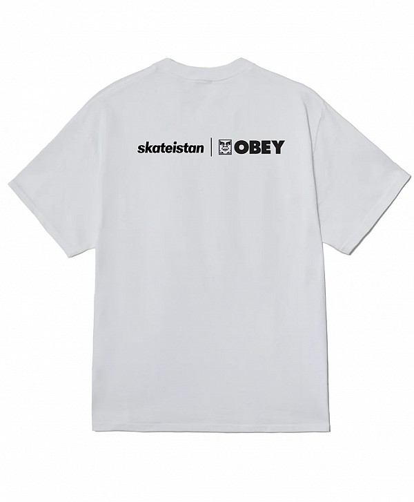 OBEY X SKATEISTAN TEE WHITE