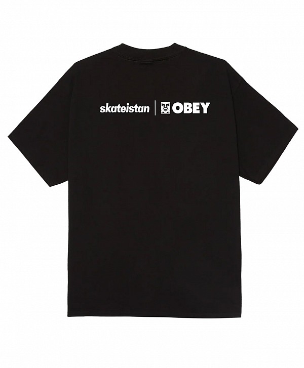 OBEY X SKATEISTAN TEE BLACK