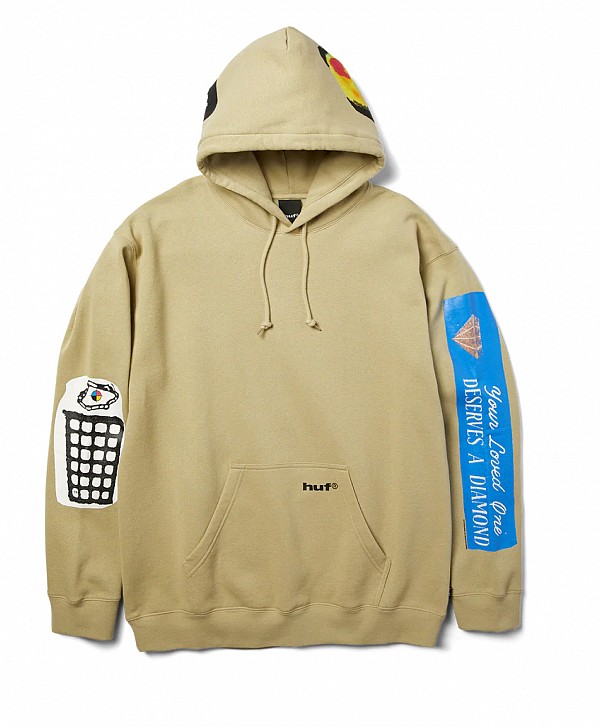 HUF GIMME THE LOOT HOOD SAND