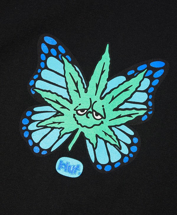 HUF GREEN BUDDERFLY TEE BLACK