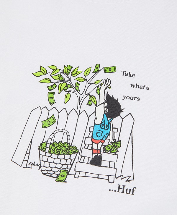 HUF TAKE YOURS TEE WHITE