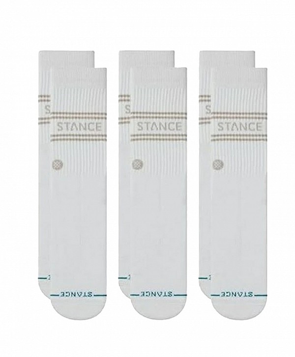 STANCE VITAL CREW SOCKS 3-PACK WHITE