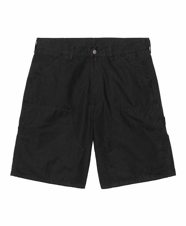 CARHARTT WIP DOUBLE KNEE SHORT BLACK RINSED