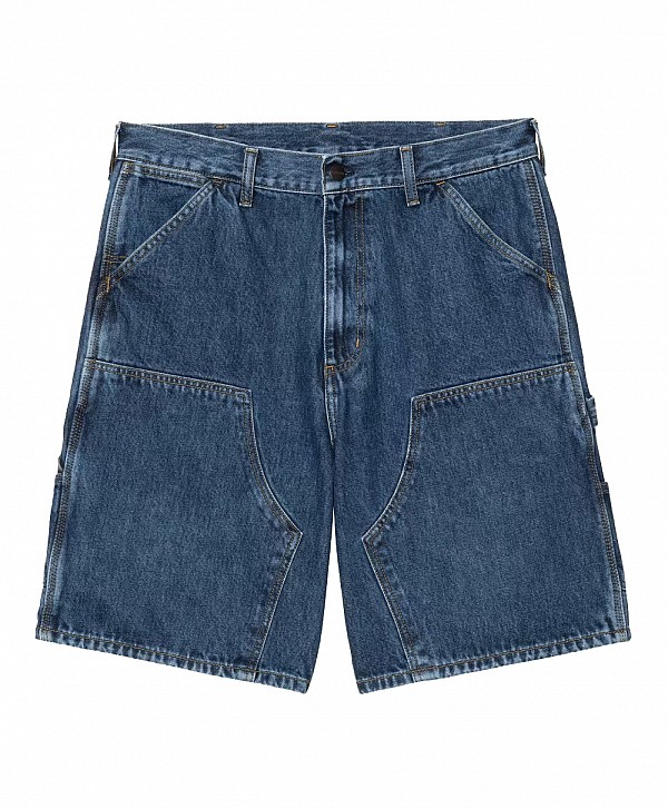 CARHARTT WIP DOUBLE KNEE SHORT BLUE STONE WASHED