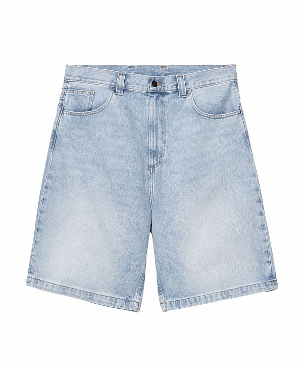 CARHARTT WIP BRANDON SHORT BLUE HEAVY WORN BLEACHED