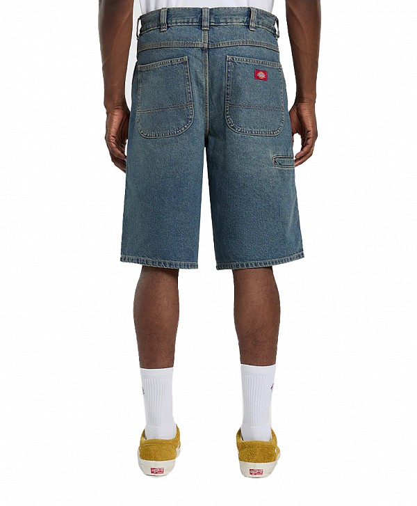 DICKIES 958 13 INCH LOOSE DENIM SHORTS KHAKI TINTED BLUE