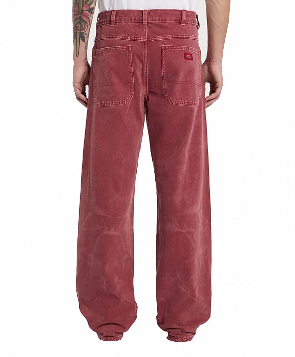 DICKIES 958 BAGGY STRAIGHT WORK DENIM PANTS GARNET