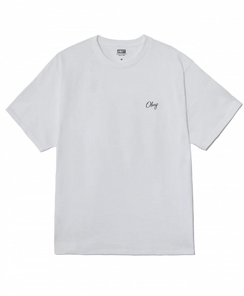 OBEY PAPER ROSE TEE WHITE