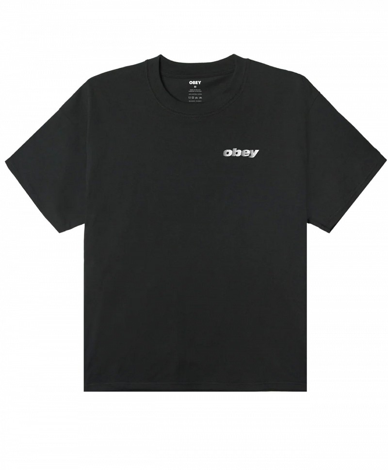 OBEY EXPORTS TEE VINTAGE BLACK