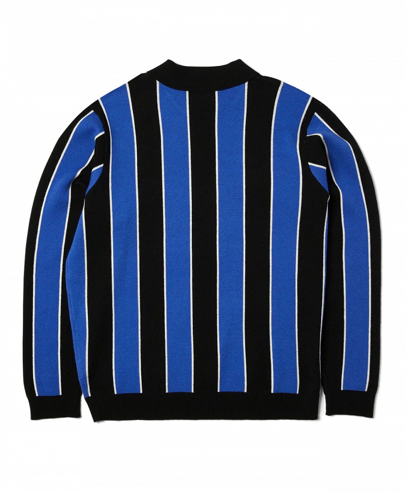 HUF MIDFIELD JERSEY SWEATER ELECTRIC BLUE
