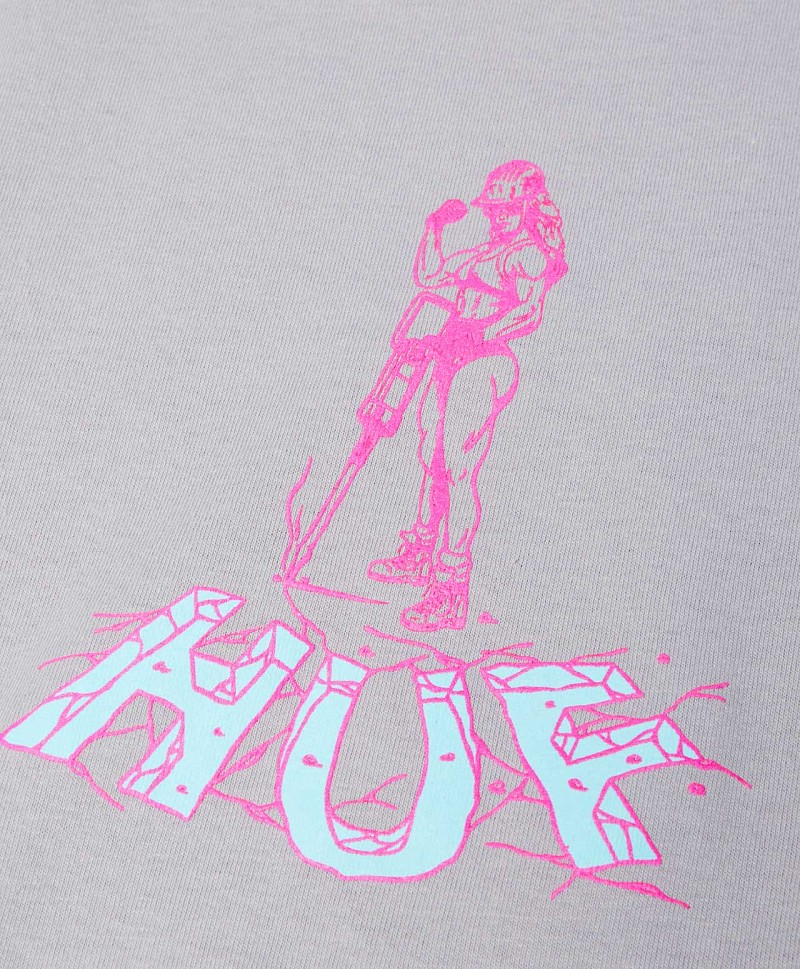 HUF JACKED TEE LILAC CHALK
