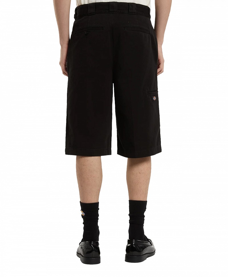 DICKIES 247 13 INCH WORK SHORT BLACK GARMENT DYED