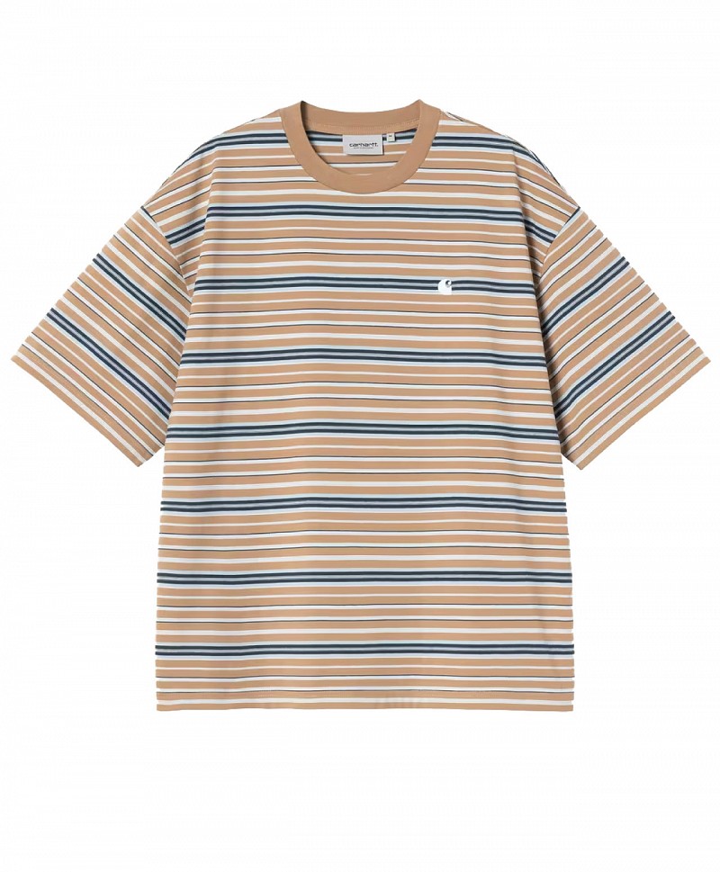 CARHARTT WIP ZANE TEE ZANE STRIPE/PEANUT