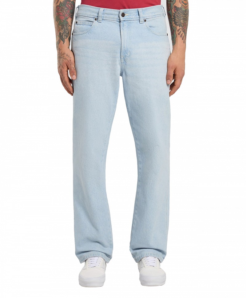DICKIES 954 RELAXED STRAIGHT WORK DENIM PANTS FOG BLUE