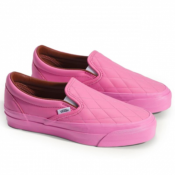 VANS LX CLASSIC SLIP-ON 98 QUILTED LEATHER PINK