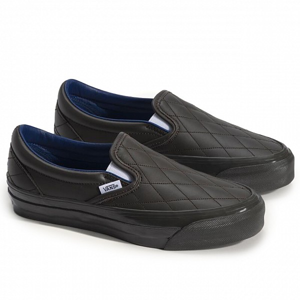 VANS LX CLASSIC SLIP-ON 98 QUILTED LEATHER BLACK