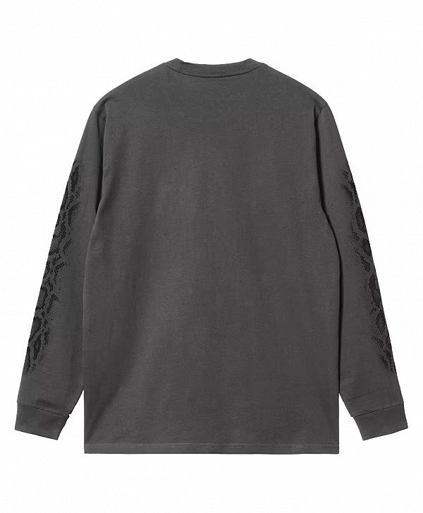 CARHARTT WIP CAMO SNAKE LONG SLEEVE BLACK GARMENT DYED