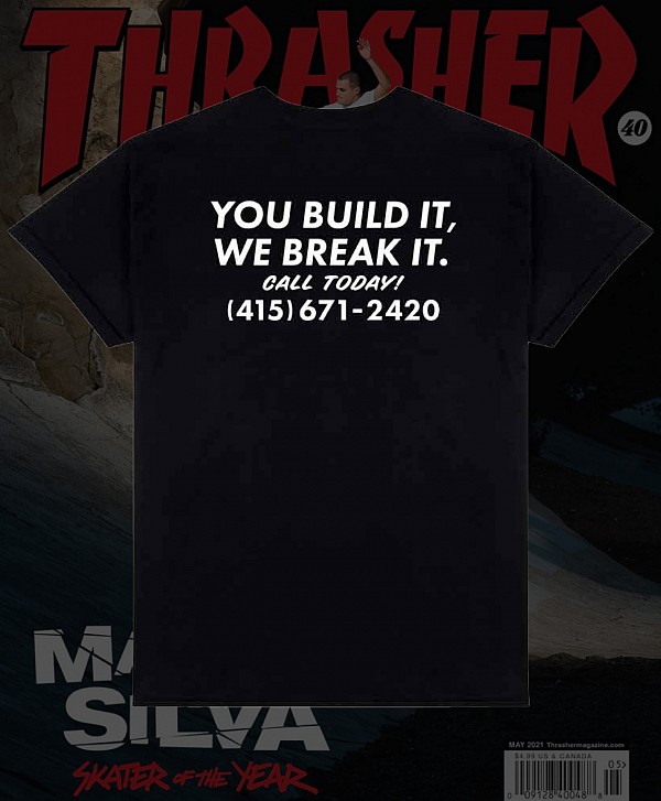THRASHER DESTRUCTION TEE BLACK