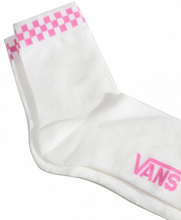 VANS PEEK-A-CHECK HALF CREW SOCKS PINK FIZZ