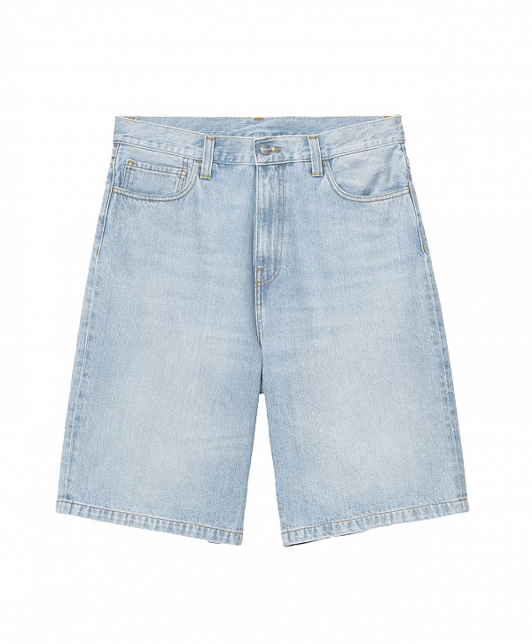 CARHARTT WIP LANDON SHORT BLUE HEAVY WORN BLEACHED