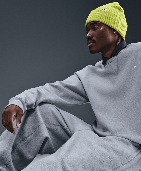 NIKE LIFE SOLO SWOOSH CUFFED FLEECE PANTS DARK GREY HEATHER/WHITE