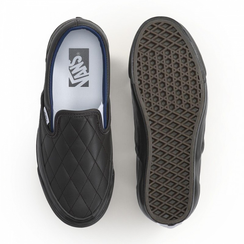 VANS LX CLASSIC SLIP-ON 98 QUILTED LEATHER BLACK