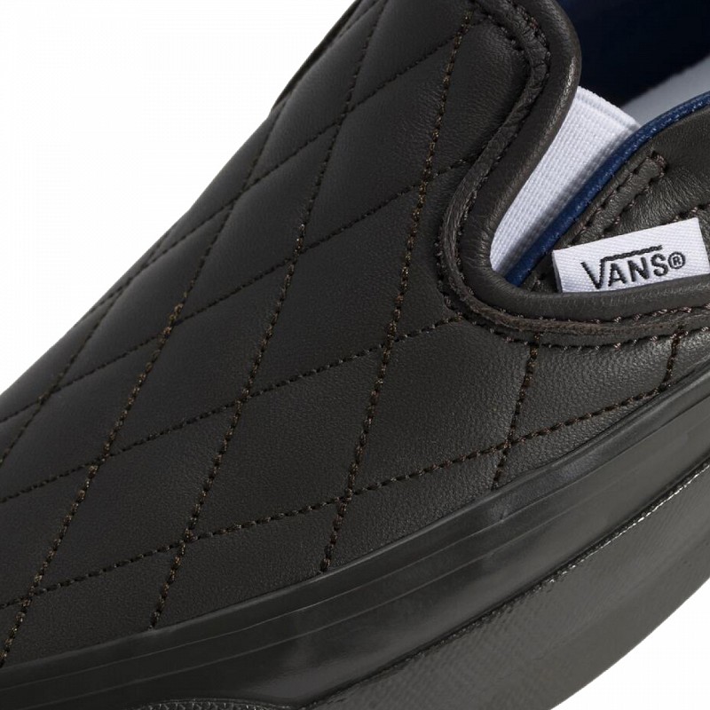 VANS LX CLASSIC SLIP-ON 98 QUILTED LEATHER BLACK