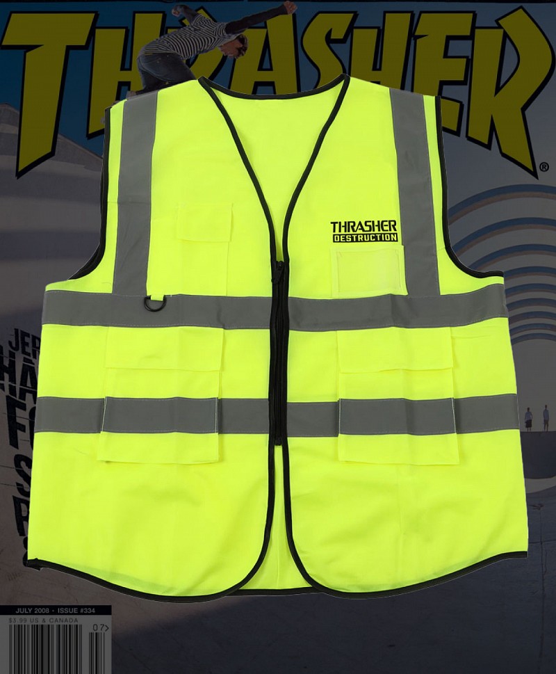THRASHER DESTRUCTION VEST SAFETY GREEN