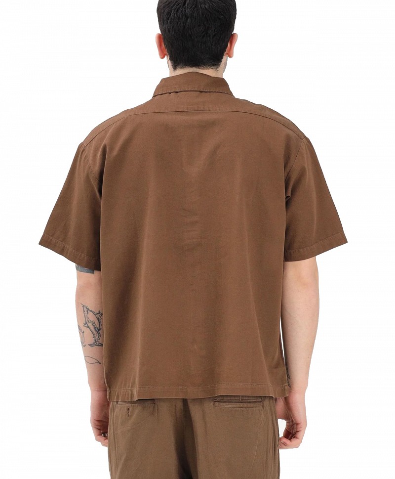 DICKIES 247 WORK SHIRT TIMBER BROWN GARMENT DYED