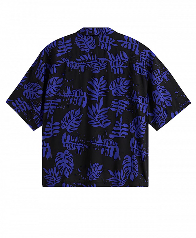 VANS VAN DOREN PRINTED CAMP SHIRT ROYAL COBALT