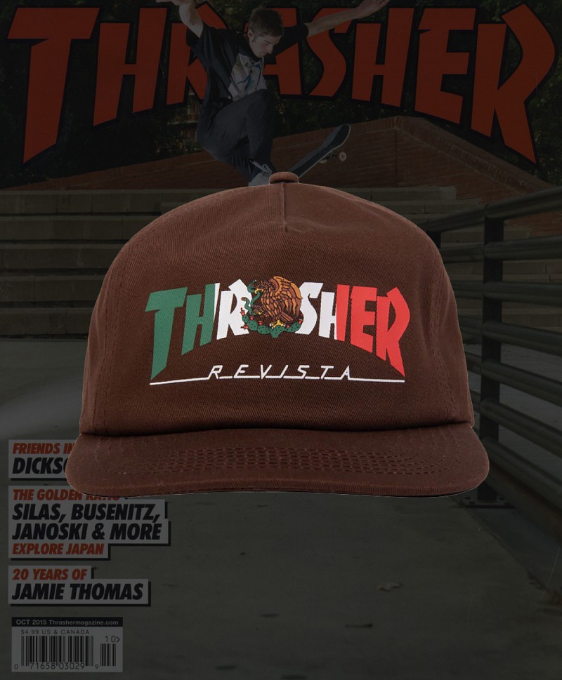 THRASHER MEXICO REVISTA SNAPBACK BROWN