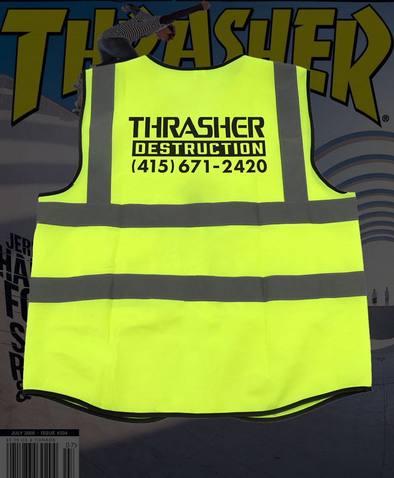 THRASHER DESTRUCTION VEST SAFETY GREEN