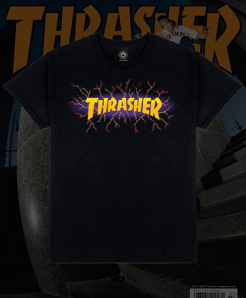 THRASHER LIGHTNING TEE BLACK