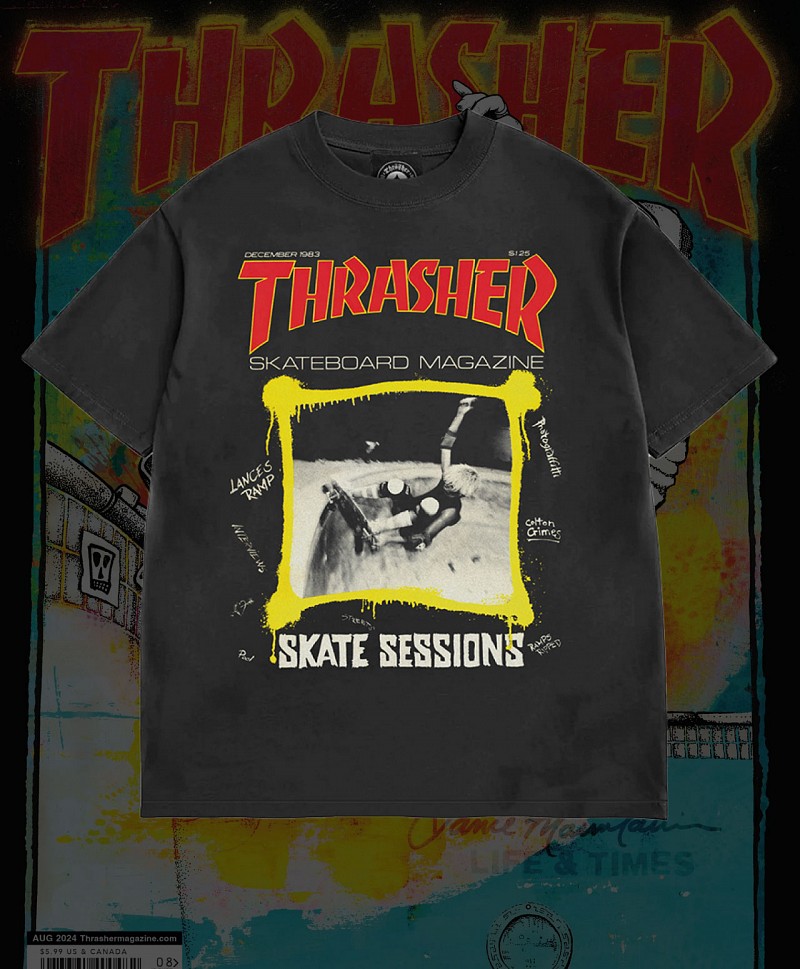 THRASHER DECEMBER 1983 VINTAGE TEE BLACK