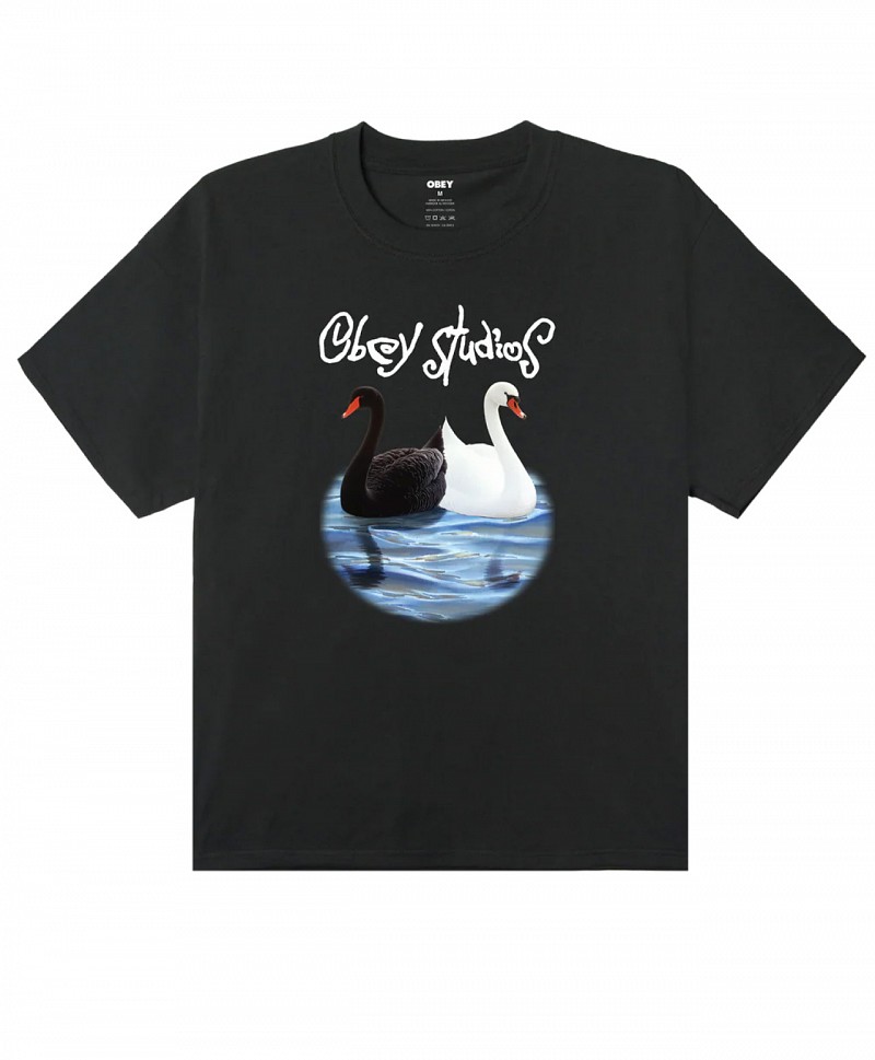 OBEY STUDIOS SWAN TEE VINTAGE BLACK