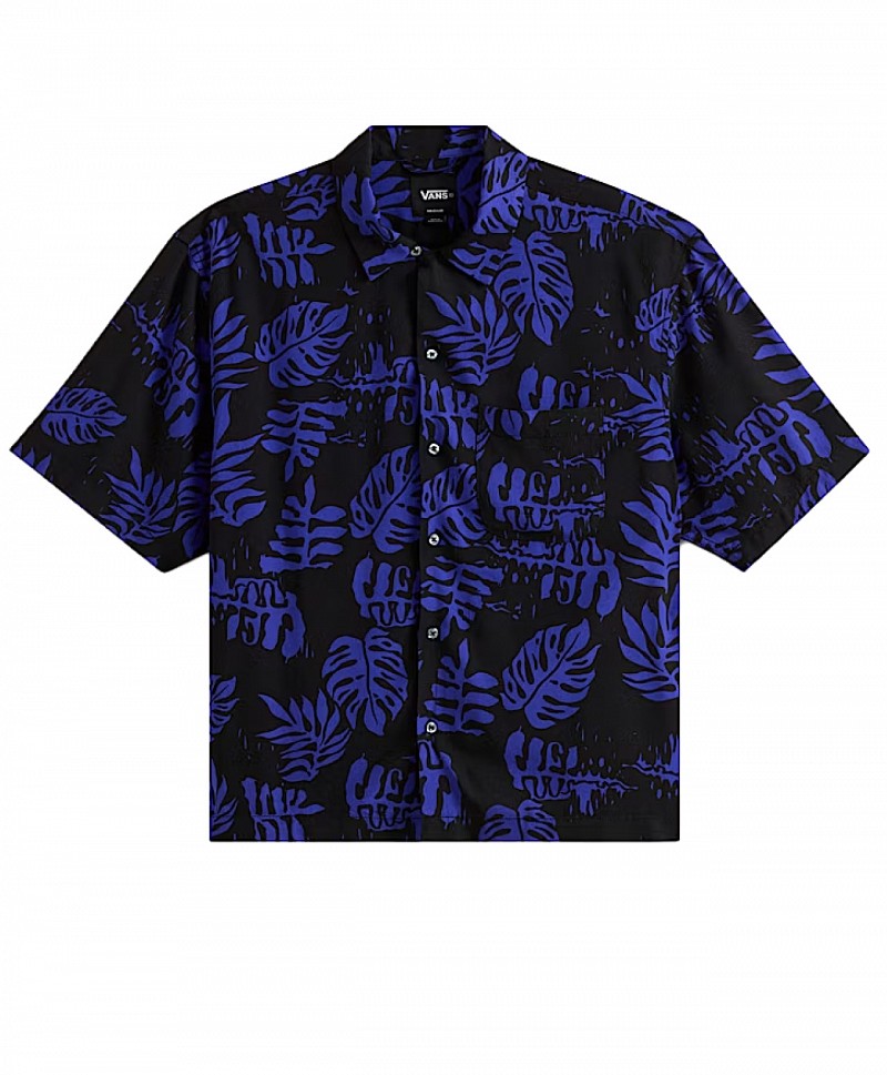 VANS VAN DOREN PRINTED CAMP SHIRT ROYAL COBALT