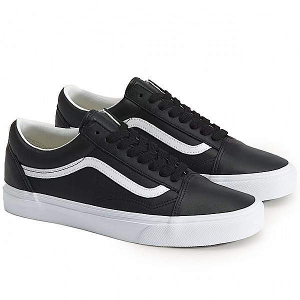 VANS OLD SKOOL LEATHER BLACK/TRUE WHITE
