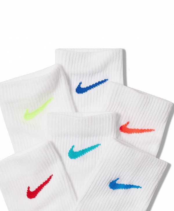 NIKE EVERYDAY ELEVATED CREW SOCKS 6-PACK WHITE/MULTI