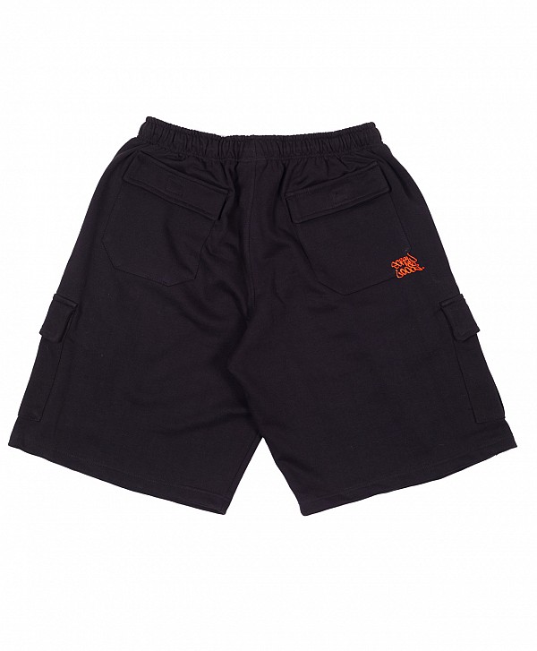 SCREW LOOSE CARGO SWEAT SHORTS BLACK